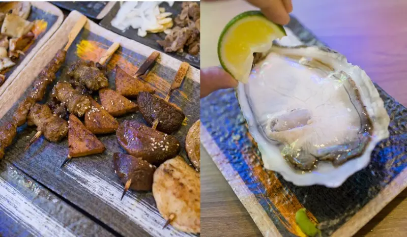 新開幕不久的平價串燒屋，有超巨無霸生蠔超好吃越嚼越香甜，巨到我這大嘴怪還要分兩口才塞得下，吃完只有滿足感，串燒也不錯也超平價，台北宵夜新選擇！