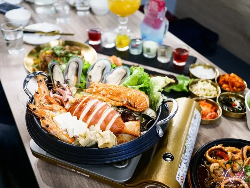 【台北美食】梨谷韓式鐵板炭火烤肉。超霸氣釜山男子漢海鮮鍋！浮誇又吸睛～還有超美味全台獨創鐵板炭火烤肉 - ANIKO 艾妮可美味人生