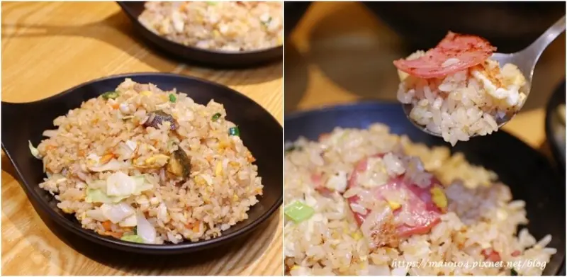 簡單炒食館國鼎店～將皮蛋、臭豆腐、花雕雞、鹹豬肉放進炒飯裡的多種創意口味、炒飯粒粒分明充滿者香，另提供素食炒飯