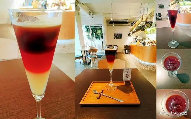 「成真咖啡台北西門店」--- 飲一杯創意義式咖啡「杜鵑」，感受義式濃縮咖啡、洛神花與白桃果汁三色融匯的絕妙好滋味!