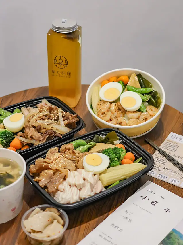 樂心料理 新竹店 | 西班牙橄欖油泡蝦的外帶健康餐盒，精緻雙主餐吃的超飽又不過膩
