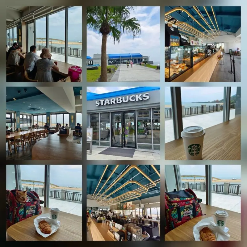 【新北.貢寮】星巴克福隆觀海門市。海景第一排賞沙雕展+邊喝咖啡chill到爆炸
