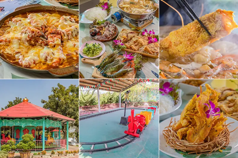 屏東泰國蝦料理專賣店X泰國蝦創意料理 寵物友善親子餐廳 旋轉木馬 軌道小火車 -黃金蝦無毒泰國蝦