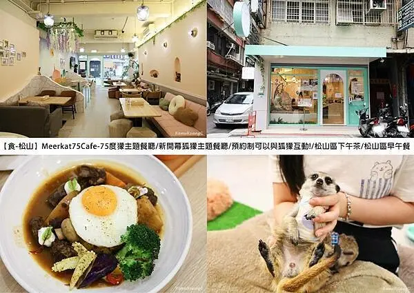 【食￭松山】Meerkat75Cafe-75度獴主題餐廳/新開幕狐獴主題餐廳/預約制可以看狐獴/松山區下午茶/松山區早午