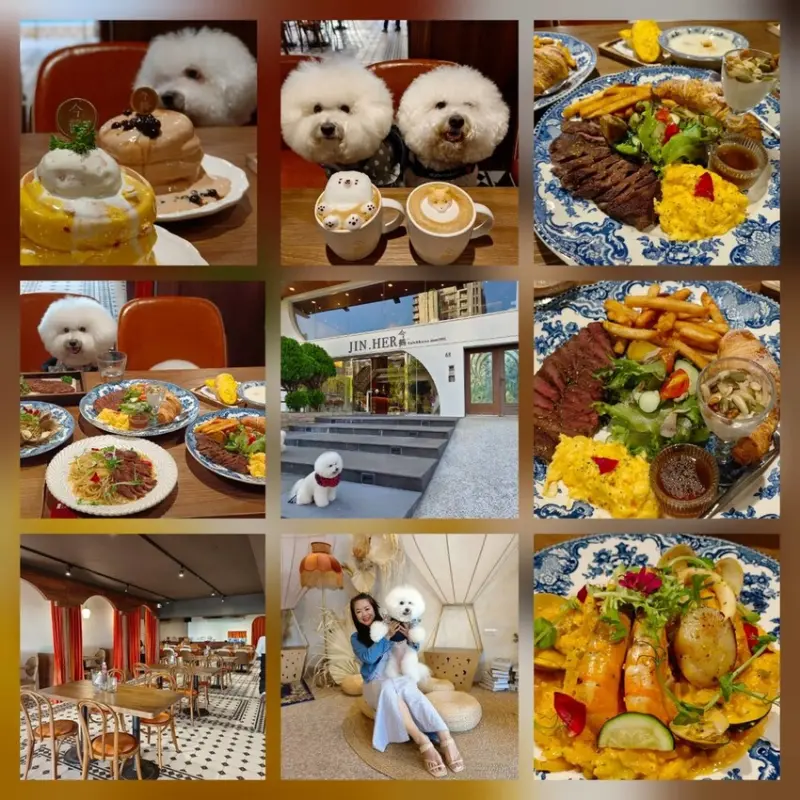 【新竹.竹北】寵物友善餐廳。JinHer今鶴義式餐酒館。推珍奶舒芙蕾+海膽醬燉飯佐奶油干貝海鮮