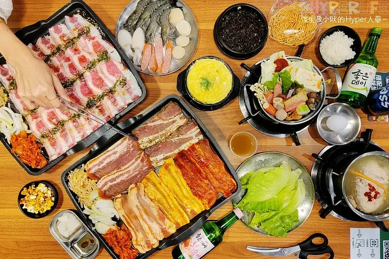 高CP值平價韓式烤肉！鍋物120元起、烤豬五花盤270元就吃得到，還有自助吧吃到飽！超適合學生和一家大小來吃個過癮～