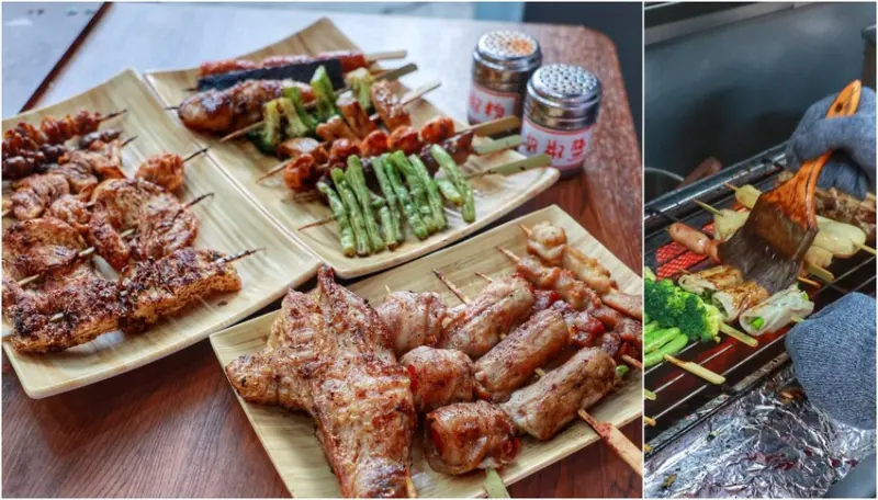 台中柒串燒逢甲店｜台中烤肉推薦台中逢甲必吃串燒，獨門醬汁專人烤肉免沾手.最低19元起，近逢甲美食商圈 - Kiwi 樂活食旅