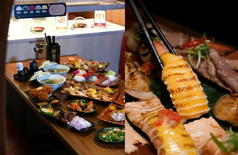 【台中美食】耕Place｜花蓮人氣排隊夯店插旗台中，浮誇炙燒壽司想吃什麼自己拿 ! - 肉依小姐吃什麼