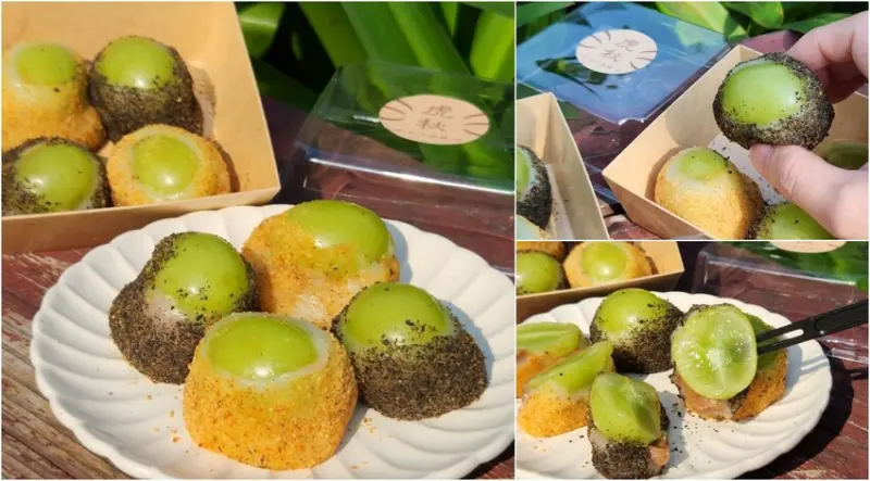 這不是蜜棗！台中也有綠葡萄麻糬啦，超欠吃的麻糬藏在市場裡～