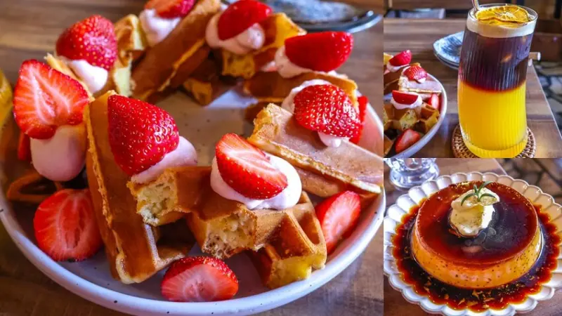 新北市三重區【三重咖啡館】李好咖啡，草莓鬆餅、焦糖布丁好吃推薦