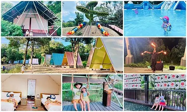 ★彰化●社頭＊清水那方溫泉露營區，全台首創豪華ＳＰＡ露營，一咖皮箱入住還能享受獨立衛浴、私人山泉SPA，戲水氣墊區、森林遊樂挑戰區、泡腳池、營火晚會，懶人露營首選，一泊三食最CHILL又放電的度假時光