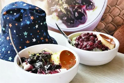 淡水美食-竹漾手作杏仁豆腐專賣店，抹茶紅豆杏仁豆腐和藍莓杏仁豆腐，近竹圍捷運站