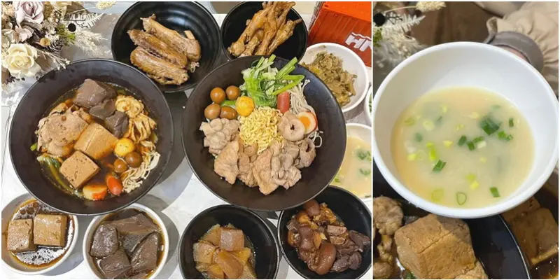 吃滷味還有超好喝的濃郁豚骨湯免費供應！網美風店面裡有著精心滷製帶有藥膳甘甜風味台式滷味！