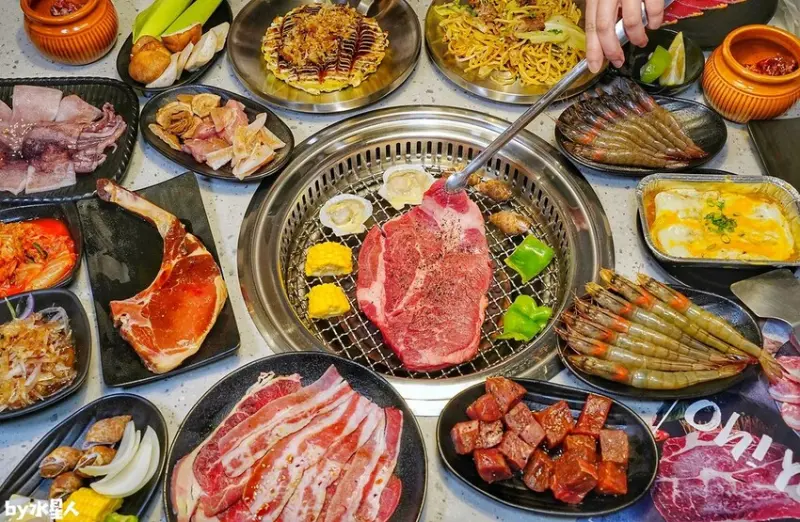 Oh！Yaki崇德店：台中燒肉吃到飽推薦，日式燒肉搭配大阪燒鐵板料理，安格斯牛排、超大鮮魷魚必點