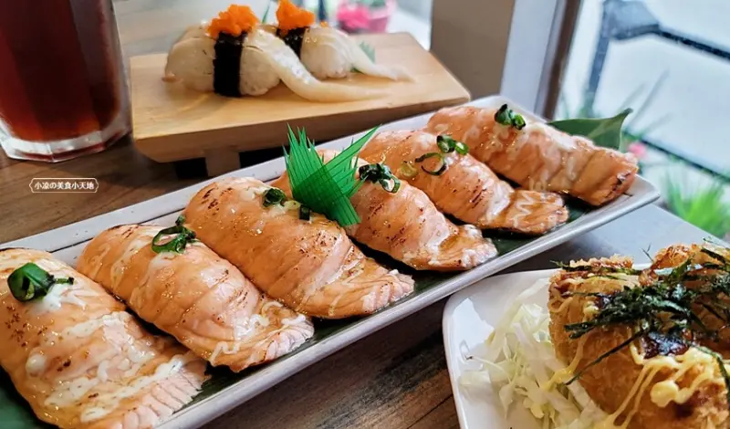 漁姬壽司專賣║興大高CP值美食，狂推激香燒豚丼、炙燒鮭魚握壽司，平價日式料理就在這！！