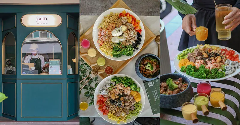 JAM KITCHEN 新竹北大站 | 高質感自選沙拉，超過10種蛋白質、22種主料搭配，繽紛奶盅沙拉醬超圈粉