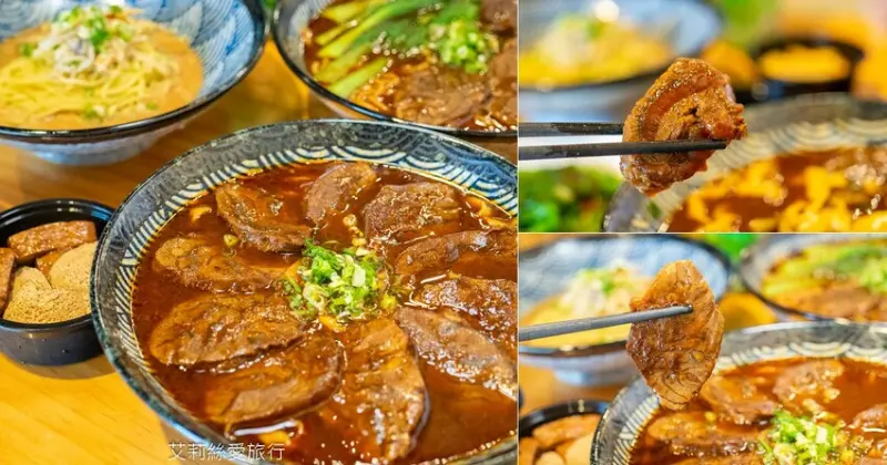 老闆~有沒有送錯？我點的是牛肉麵，怎麼只有滿滿的牛肉沒看到麵呀！厚切牛後腿腱肉好軟嫩、濃郁紅燒湯頭實在太迷人，難怪排隊人潮沒停過~