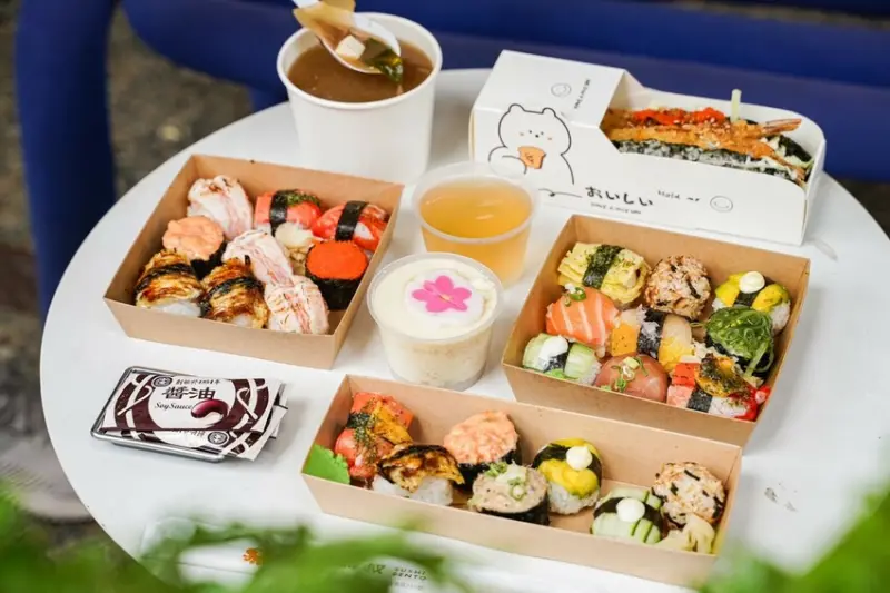 高雄美食｜超可愛的手毬壽司/食材新鮮獨特果醋壽司飯開胃好吃/一和壽叔SUSHI BENTO