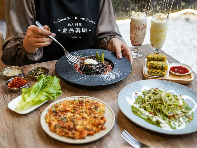 中山韓式料理推薦「金孫韓廚義大利麵 中山」絕美台北韓式玻璃屋 - 軟西，遊記