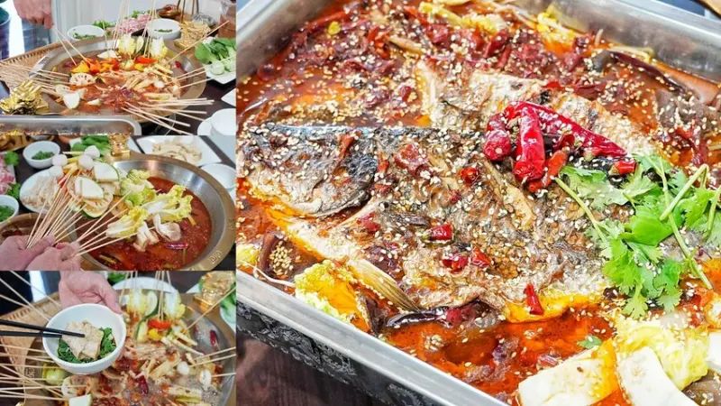 【台中北區】川麵道川味烤魚雙十店-台中一中商圈美食推薦，來自四川姑娘的好手藝，必吃超人氣川味烤魚，還有多達30種串串香，還有酸辣粉、酸菜魚通通吃的到