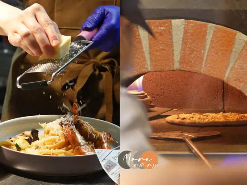 台北中山—默爾 pasta pizza｜轉動於義式窯烤爐中的虎斑餅皮 咬下一口盡是Q軟香甜｜誠品南西