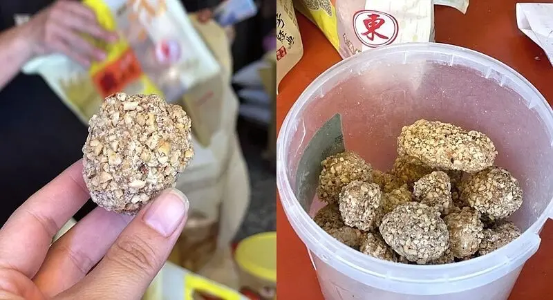 彰化 在地古早味零食》東芳食品行│溪湖名產  伴手禮推薦！傳統米荖、土豆荖、麻荖，一大開就聞到芝麻香氣！