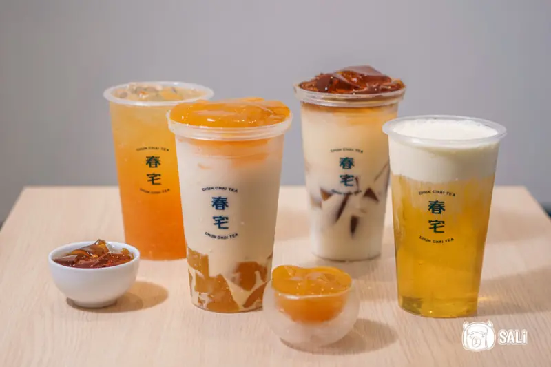 春宅 美村店｜台中手搖飲推薦，首創港式粉粿奶茶，軟Ｑ濃香最對味 - 莎笠，小日子