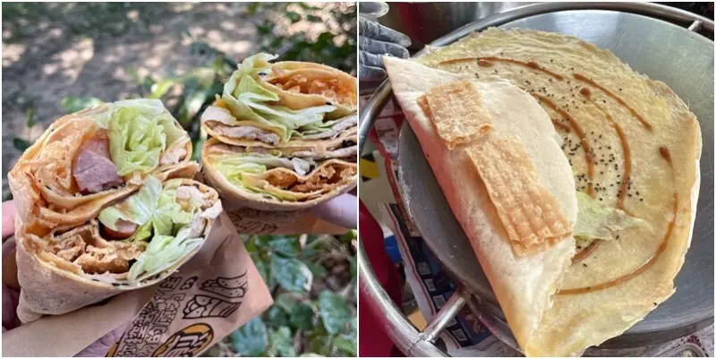 來自山東的雜糧煎餅果子風味小吃🎉 只要銅板價就有一大包可以飽足一餐🥰