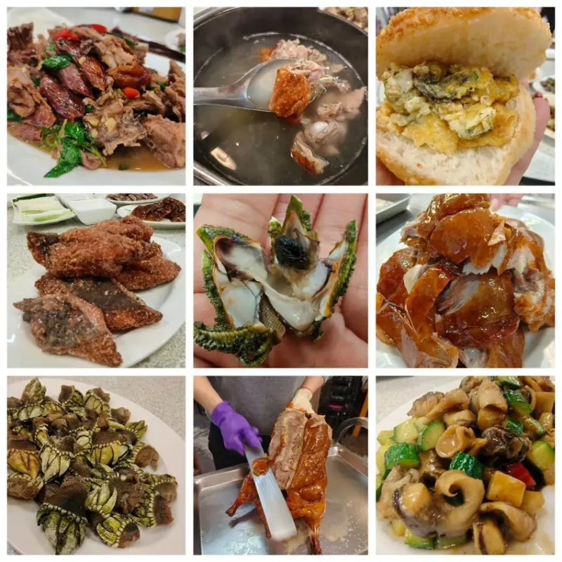 【基隆】大武崙海灘美食推薦。陳平良烤鴨美味的一鴨六吃來自馬祖的海鮮佛手+海螺+鰻魚