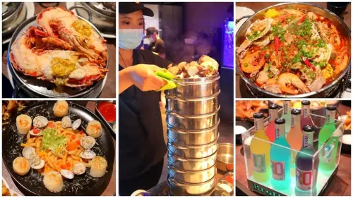 台中超浮誇101海鮮塔進軍逢甲，營業到半夜1點，有小紅書超紅的RIO雞尾酒，最猛雞湯無限暢飲