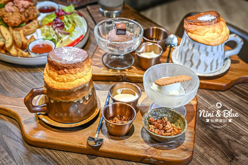 台中蔬食咖啡，16世紀船燒舒芙蕾豐富好吃-妮妮布魯