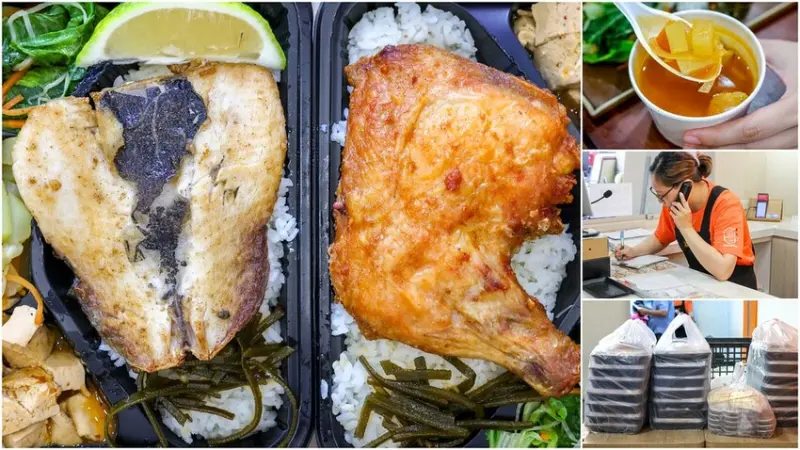 蘆洲生意超好的便當店，電話和外送預訂大滿單！比臉大雞腿飯只要99元，內用湯和飲料免費續！最推薦乾煎虱目