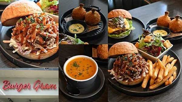 漢堡克Buger Gram｜前鎮區美食｜高雄美式漢堡專賣｜奶油蘑菇堡、手撕豬豬堡推推｜麵包香酥有嚼勁