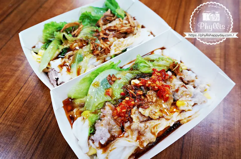 中壢夜市 廣東腸粉 皮薄餡多獨家醬料超香 大排長龍也願意的夜市美食！ - 相片中的菲莉絲