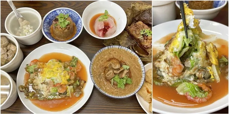 集結超人氣古早味傳統小吃🎉用雞油煎的蚵仔煎特別的香😱蔬果雞骨熬煮的大腸紅麵線風味與別不同😎