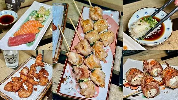 [板橋美食] 秋爽串燒 日式串燒居酒屋 雞肉串燒肥嫩多汁 握壽司鮮甜大塊 #板橋新埔美食 板橋宵夜 @蛋寶趴趴g