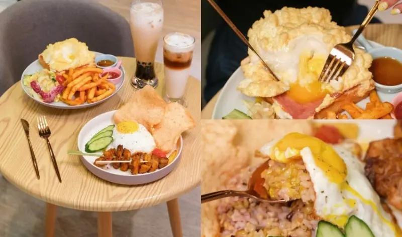 【台中美食】City Burger Café城市漢堡咖啡旗艦店｜台中車站新開幕平價大份量早午餐，享受如同雲朵般的療癒口感！ - 肉依小姐吃什麼