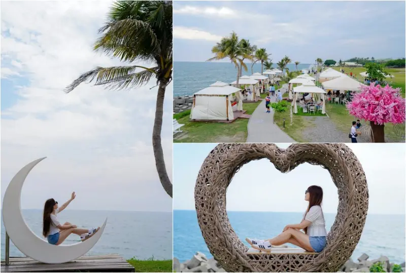 高雄市彌陀區【高雄彌陀｜景點】愛琴海岸海景渡假農場。高雄彌陀海景景觀餐廳，不用跑恆春就有愛琴海，多種打卡藝術