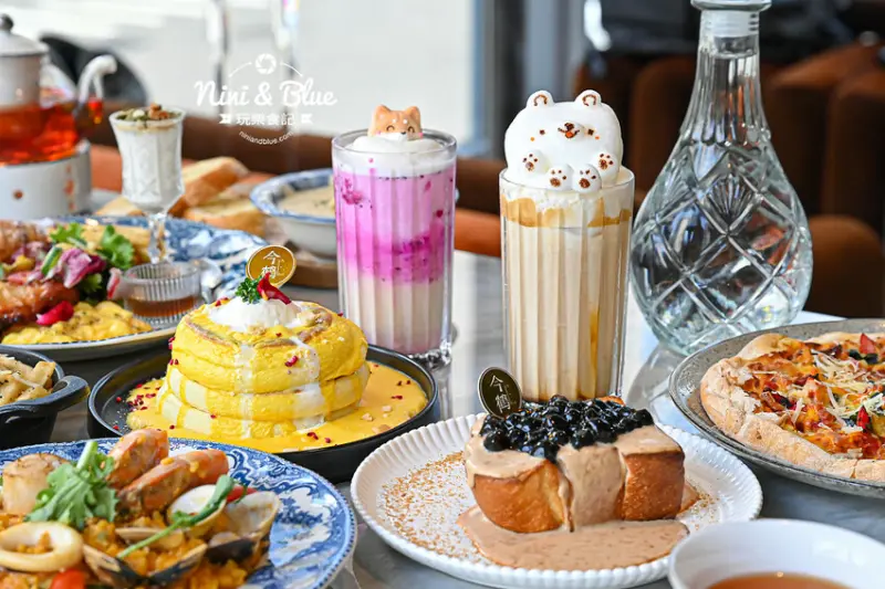 白色貨櫃森林系餐廳，早午餐、義大利麵、舒芙蕾、立體拉花飲料-妮妮布魯