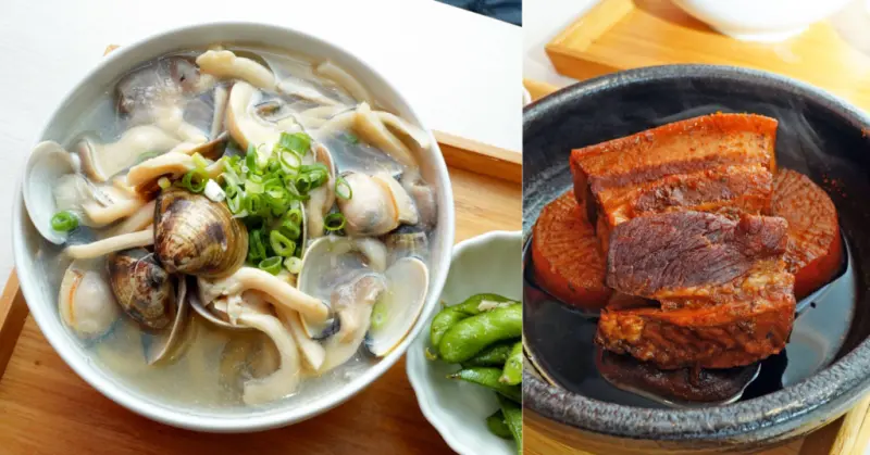 台南日式美食餐廳初訪【裕樂亭】所有愛吃美食都在這家/日式料理小吃/蘿蔔燉肉套餐/泰式綠咖哩雞/酒香蛤蠣烏龍麵