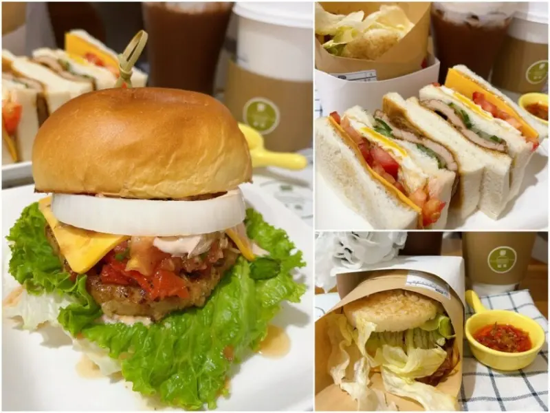 桃園平鎮早午餐推薦—晏朝食，超厚實餡料滿滿的起司豬排三明治和手打肉排漢堡吃過的人都讚不絕口
