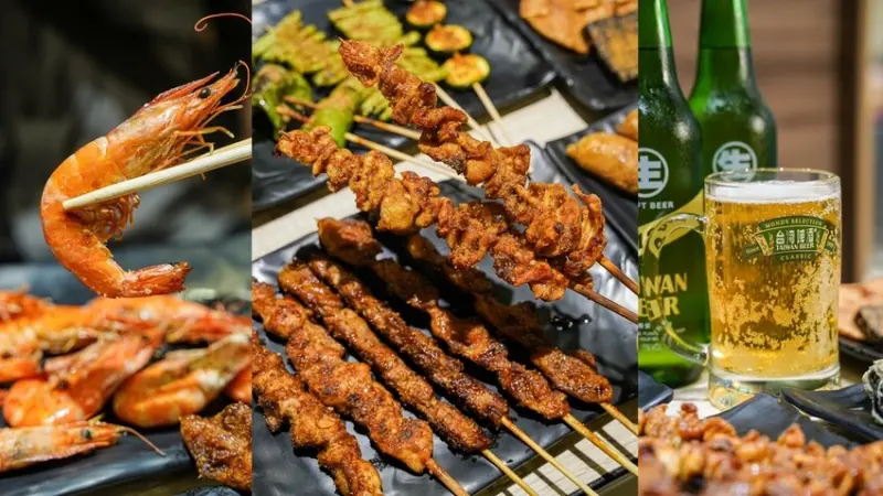 屏東美食｜海鮮燒烤種類多樣價格合理/雞湯免費喝/生啤酒暢飲/東港津炭燒烤