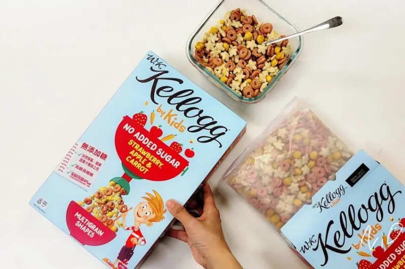 [麥片食記]家樂氏Kellogg's【W.K Kellogg by Kids】蘋果×胡蘿蔔×草莓粉紅派對水果圈! #無添加糖
