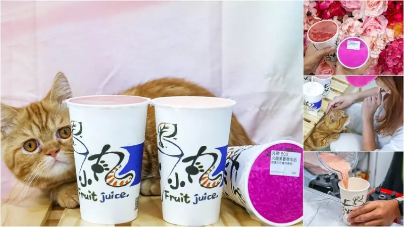 新開幕，新鮮現打果汁不加水不加糖，口感濃郁好喝！可愛店貓當家超療癒