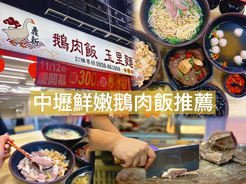 [ 桃園食記 ] 鼎新鵝肉飯玉里麵中原店 | 中壢火車站美食小吃推薦| 中壢鮮嫩多汁鵝肉飯分享 | 中原大學、健行大學美食小吃