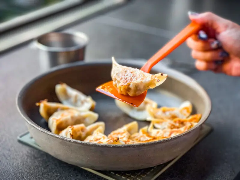 鉄燒餃子｜酥脆又超多汁！評價超高文青風鐵鍋燒餃子