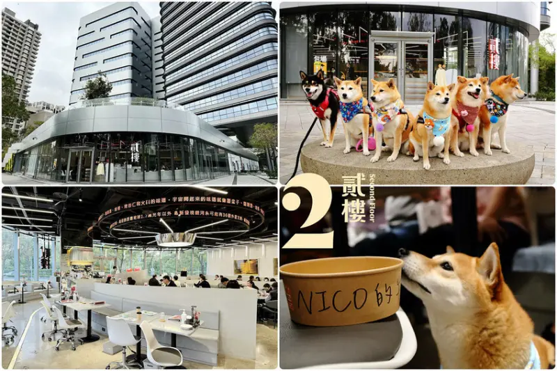 亞東醫院美食推薦，貳樓板橋店，板橋寵物友善餐廳，科技感裝潢，緊鄰公園擁有大面積的草皮空間