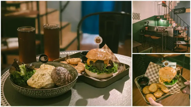 【大推】【高雄，日式洋食】Cowsan 合作社 - 咖哩結合美式漢堡，隱藏在台鐵正義車站附近的全新合作品牌，7分熟的扎實牛肉漢堡排，搭配濃郁的甘味日咖哩，味道超讚～