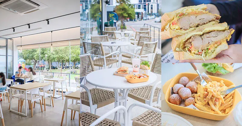 竹北樂房早午餐 純白通透環境享用山形吐司、鬆餅早午餐 結合扭蛋 街邊座位區一秒到國外