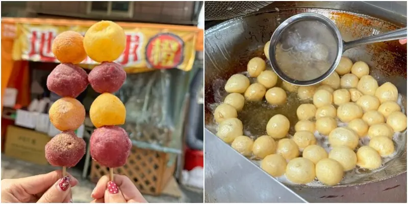 比50元還大的巨大地瓜球就隱藏在清大商圈！台農57號地瓜球還會牽絲！--跟著踢小米吃喝玩樂趣